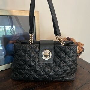 KATE Spade Black Elan Aator Court Quilted Leather Shoulder Bag